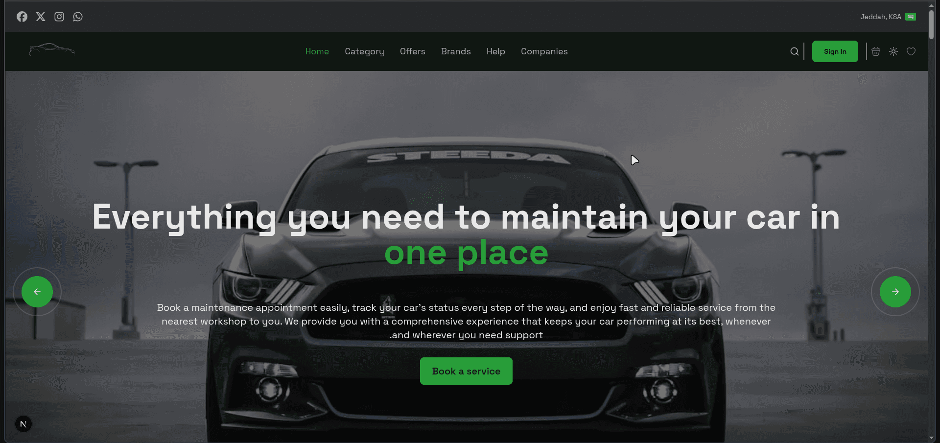 Aladaa alALy car services homepage